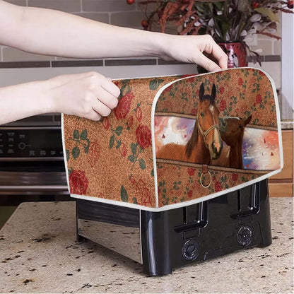 Horse Toaster Dust Cover, Universal Bread Maker Cover for 4 Slice Toasters
