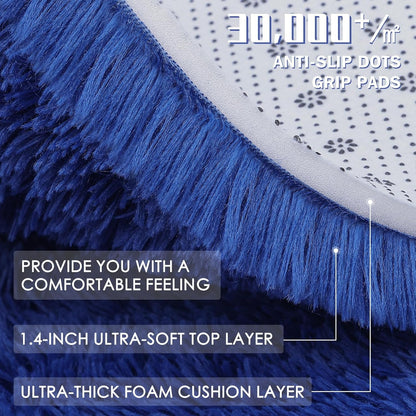 OLANLY Large Area Rug - Soft Fluffy Shaggy Indoor Carpet for Living Room & Bedroom | Navy Blue, 6x8 ft
