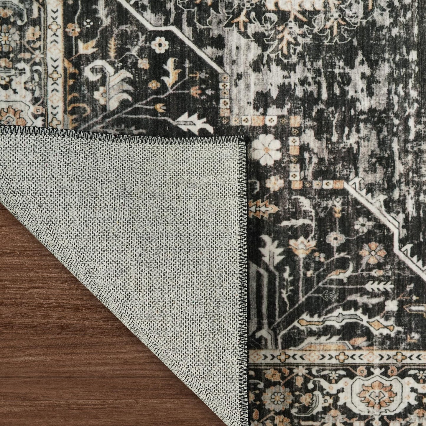 RUUGME Large 12x14 Area Rugs - Large Boho Rugs for Living Room Bedroom Stain Resistant Carpet with Non Slip Backing Low Pile Carpets for Dining Room Office Indoor Home Decor Floor Mat 12X14 Black