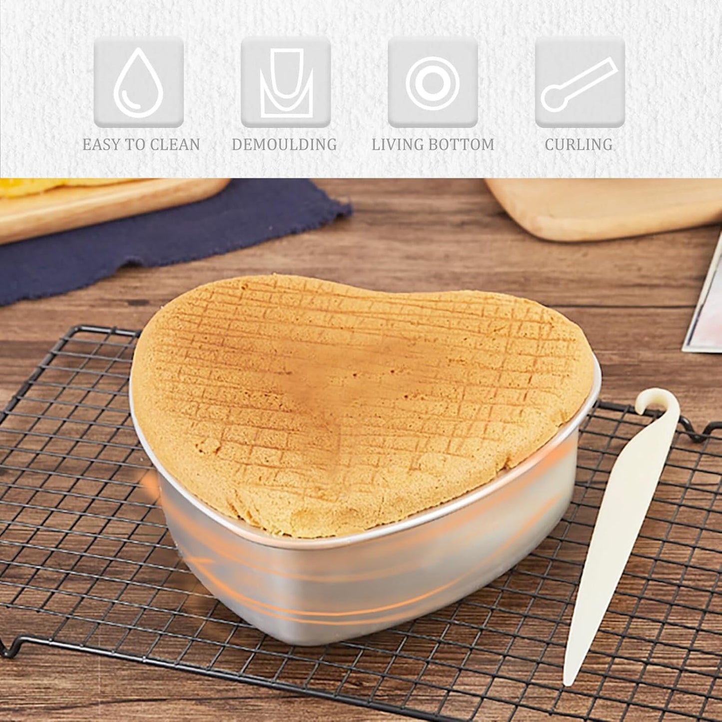 Zerodeko Heart Shape Cake Pan with Removable Bottom, Non-stick Baking Mould for Cheesecake