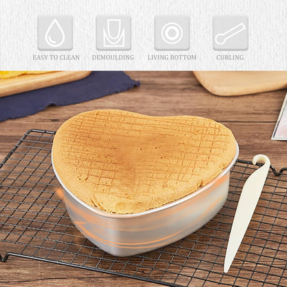 Zerodeko Heart Shape Cake Pan with Removable Bottom, Non-stick Baking Mould for Cheesecake