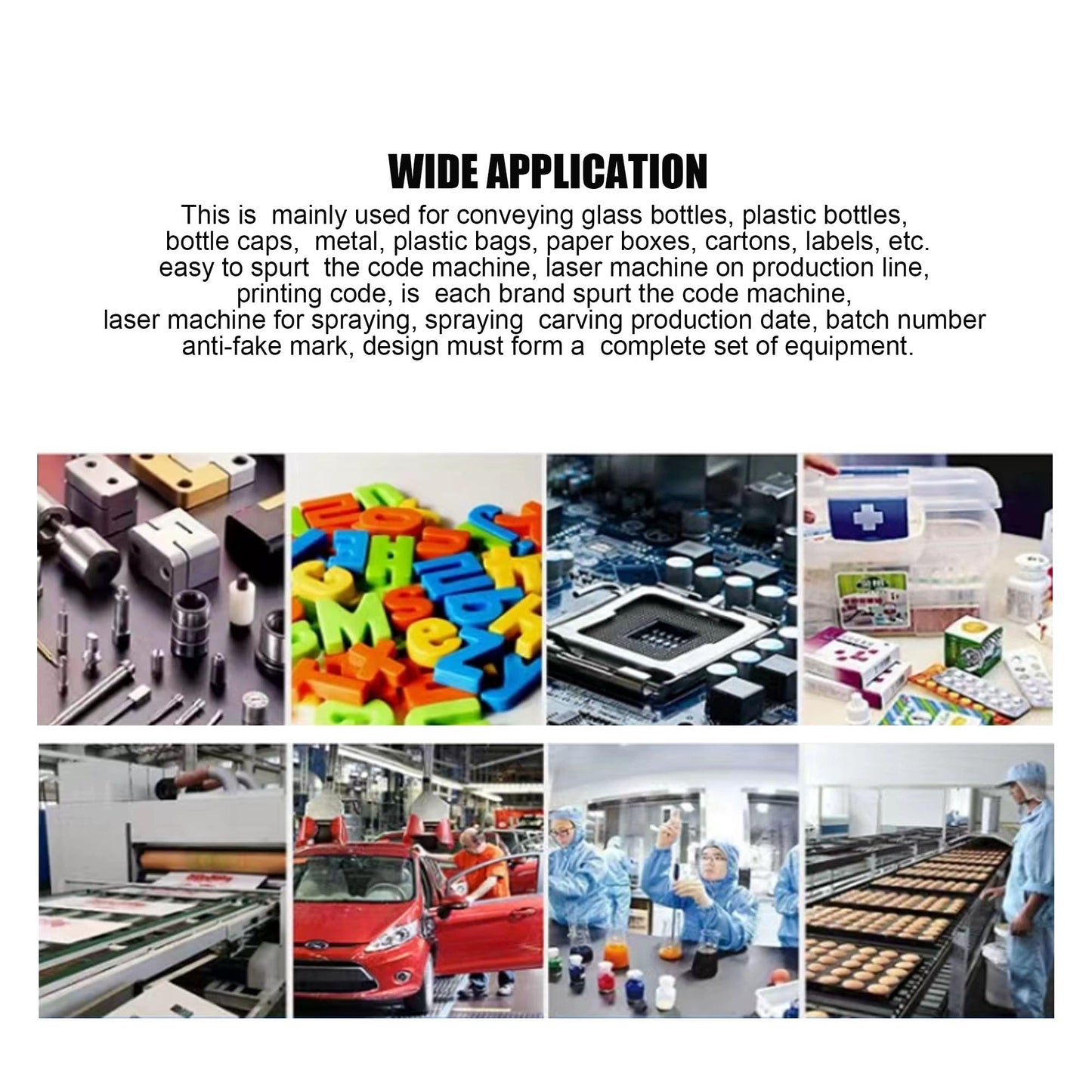 BREVELTION 59inch PVC Belt Conveyor Aluminum Belt Conveyor Industrial Transport Equipment 110V 120W 7.9inch Wide White