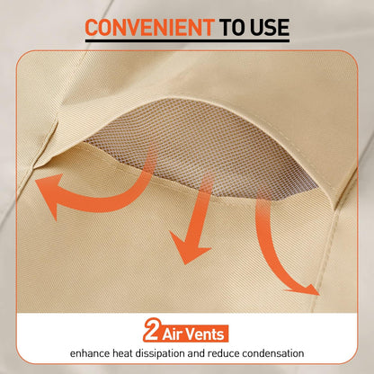 Arcedo Waterproof Patio Lounge Chair Covers - Heavy Duty Protection for Outdoor Furniture | 80" L x 32" W x 25" H, Beige & Brown - 2 Pack