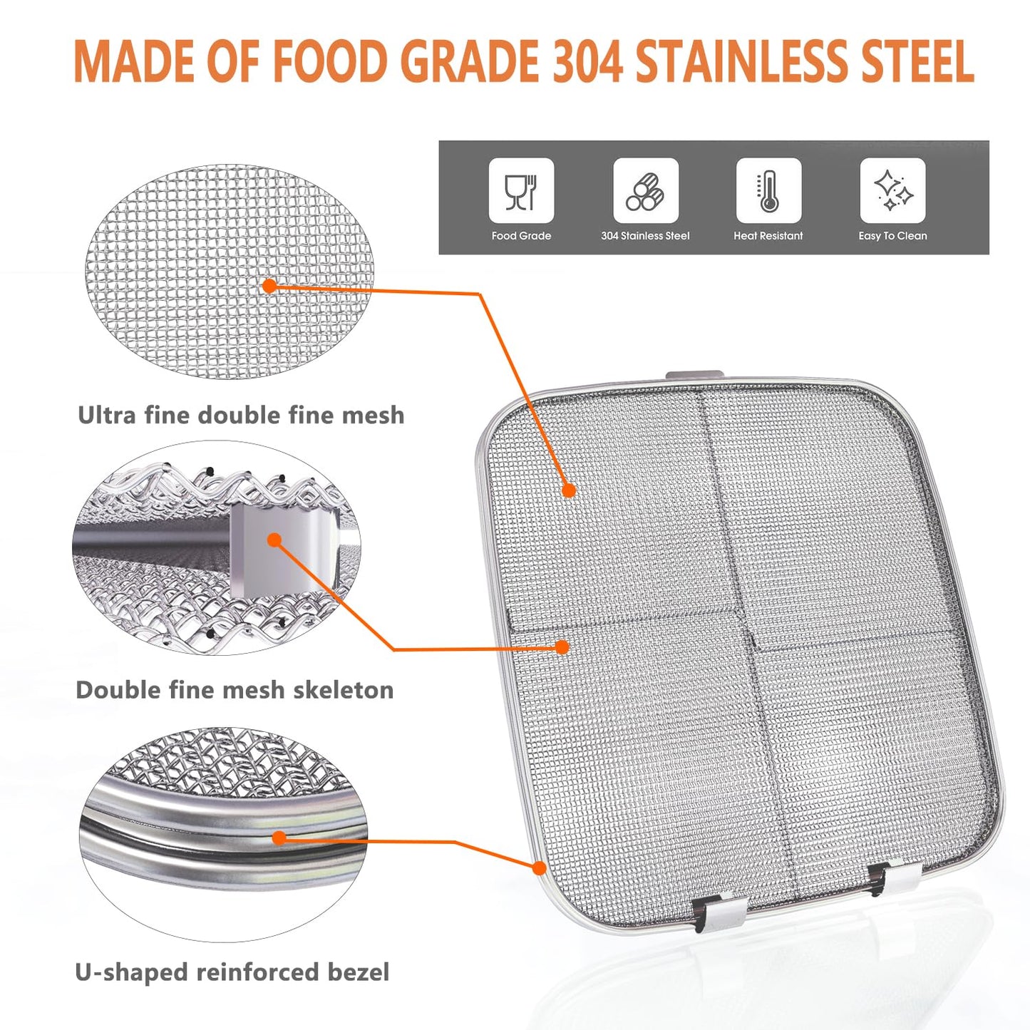 Stainless Steel Splatter Shield for Ninja Foodi AG301, Air Fryer Accessories for Ninja Foodi 5-in-1 Indoor Grill, Replacement Parts for Ninja Foodi AG300, AG300C,AG301C, AG302, AG400
