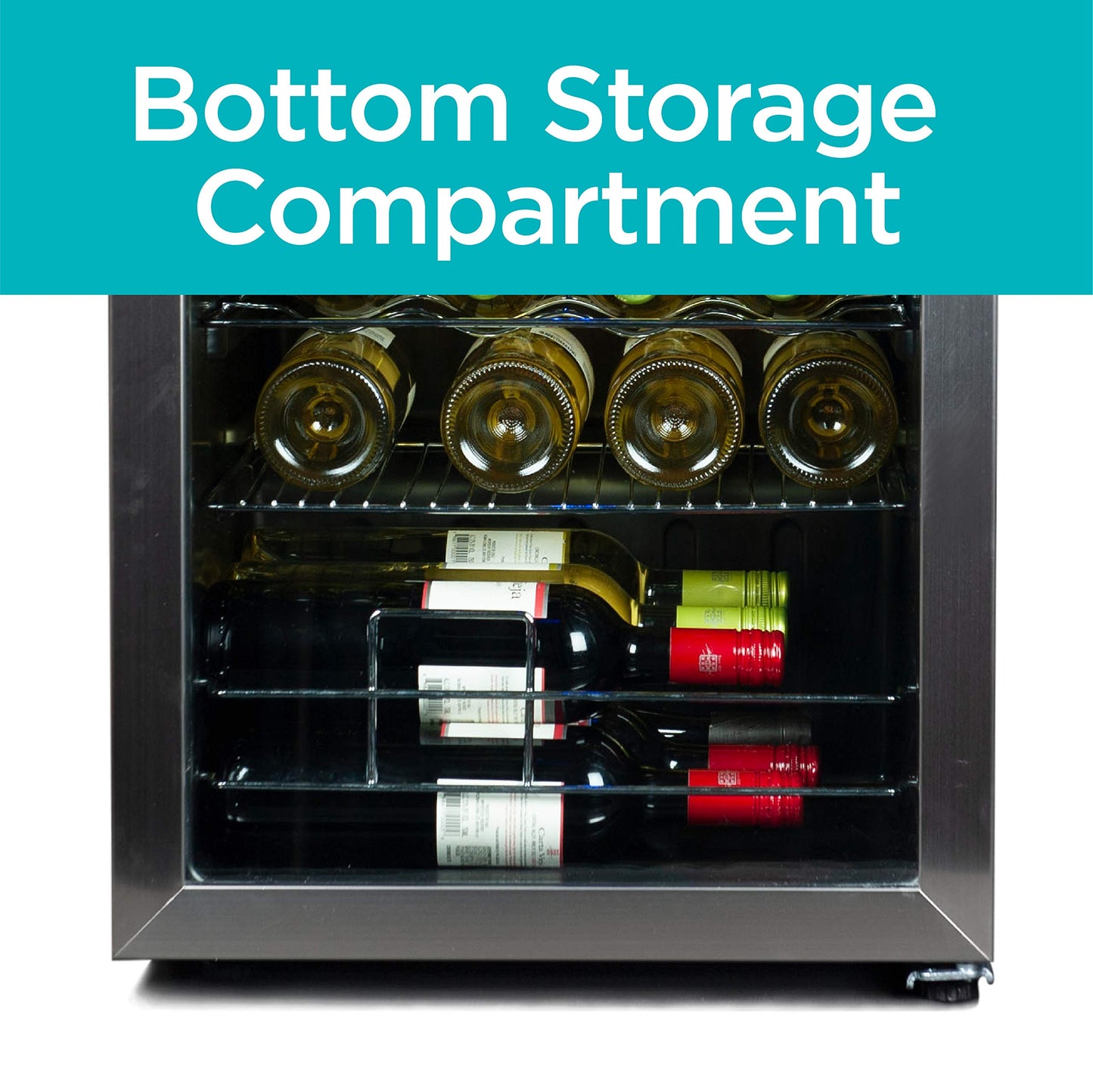 BLACK+DECKER 26 Bottle Wine Fridge with Interior Light and Mechanical Temperature Control, Compressor Cooling Wine Cooler Refrigerator with 4 Wine Racks and 1 Flat Shelf, Wine Bottle Chiller
