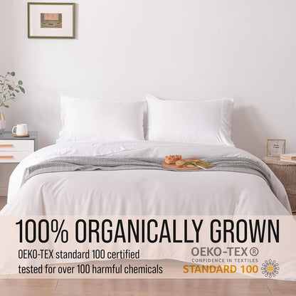 Bella Coterie Twin XL Bamboo Viscose Sheet Set - 100% Organic, Ultra Soft & Cooling | 18" Deep Pocket, White