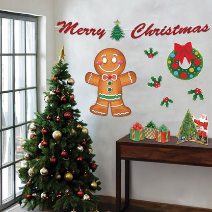 Beistle Jointed Gingerbread Man, 3’- Christmas Wall Decorations, Unique Gingerbread House Décor for Holiday Parties, Winter Wonderland Seasonal Accent for Homes and Classrooms