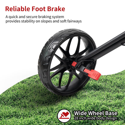 Caddytek CaddyLite 15.3 V2 Golf Push Cart - Lightweight Foldable Aluminum Cart with EVA Wheels, Foot Brake, Adjustable Handle, Umbrella Holder, Drink Holder, Scorecard Holder
