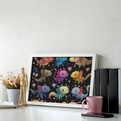 Nestaura Axolotls Diamond Painting Kit,5D DIY Diamond Art with Round Diamonds for Home Wall Decor and Gifts 8" inch x12 inch