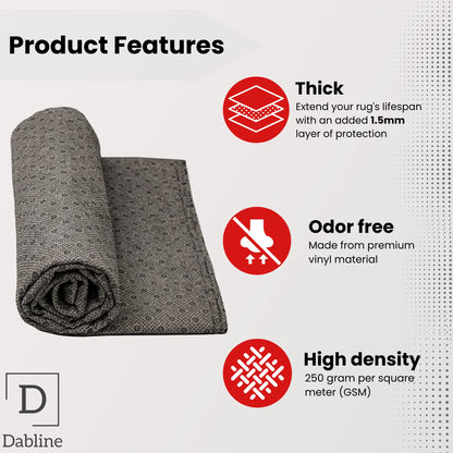 DABLINE 80" x 120" Non Slip Tufting Backing Fabric – Thick Rug Backing Pad with Vinyl Dots for Rug Tufting, Punch Needle & DIY Rug Making Supplies