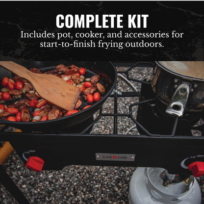 Gas One Propane Double Burner Two Burner Camp Stove Outdoor High Pressure Propane 2 Burner Adjustable PSI Regulator and 4ft Hose With Removable Legs