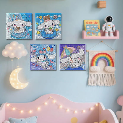CYNART 4 Pack Diamond Art Kits for Kids, Diamond Art Painting Kits Ages 4-8-12, Gem Art for Kids Package for Gift and Home Wall Decor(6x6inch)