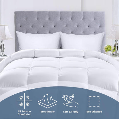 Utopia Bedding Queen Size Comforter - All Season Down Alternative Duvet Insert, Machine Washable (White)