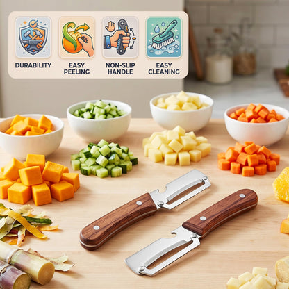Multifunctional Vegetable Peeler for Kitchen & Bottle Opener,2 in 1 Stainless Steel Paring Knife for Fruit Veggie,Kitchen Gadgets for Sugar Cane Potato Fruit Pineapple Pumpkin Veggie Peeler
