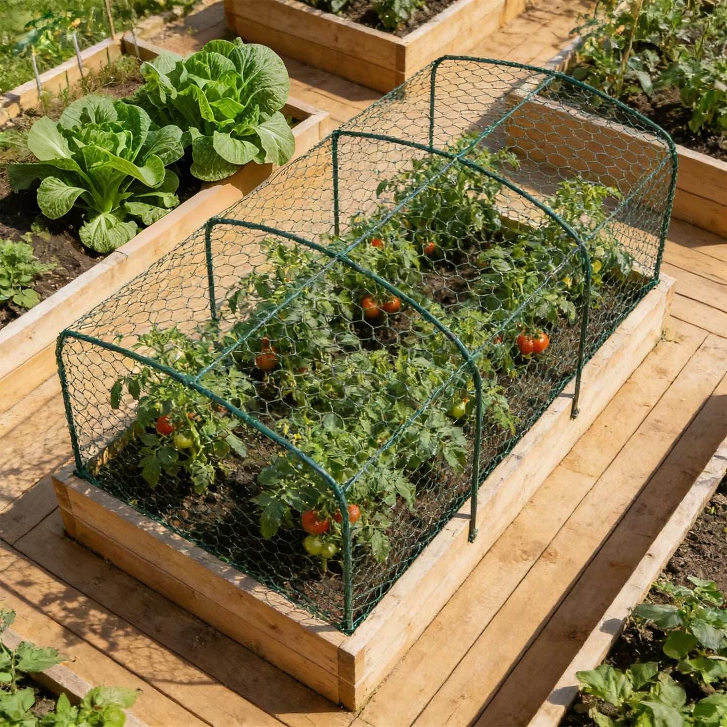 Chicken Wire Mesh Fencing16.4x0.98Ft with Zip Ties, Pliers, Stakes & Gloves - All-in-One Kit for Garden Fence, Floral Arrangements & Craft Projects