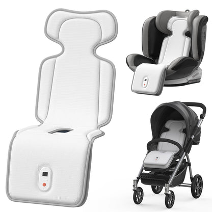 AMACOOL Baby Stroller Cooling Pad, 3D Breathable Carseat Cooling Pad with 2 Built-in Blower, Max 10H Ventilation 3 Speeds 10000mAh Rechargeable Cooling Mat Liner for Toddler Baby Summer Essentials