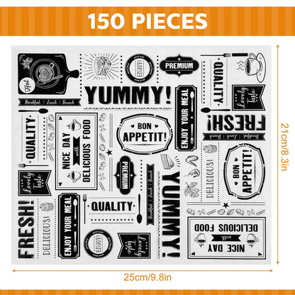Chinco 150 Pieces Newsprint Wax Paper Sheets Newspaper Theme Food Wrap Paper Grease Resistant Tray Liners Waterproof Wrapping Tissue Food Picnic for Kitchen Baking Parchment