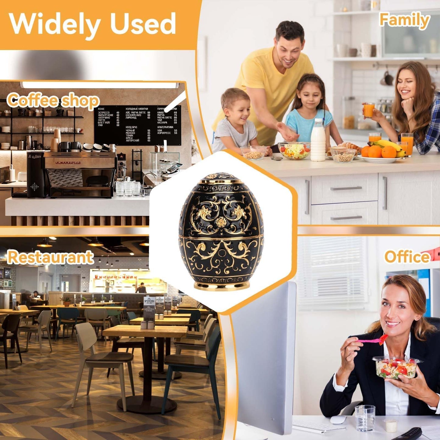 Retractable Toothpick Holder Portable Toothpick Dispenser Hand Push Toothpicks Case Automatic Retro Pop up Toothpicks Storage Organizer Container for Kitchen Home Restaurant Decoration(Gold+Black)