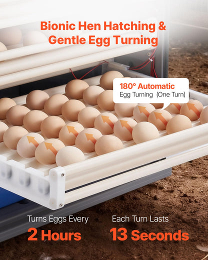 VEVOR 400 Egg Incubator, Poultry Incubator Cabinet with Automatic Eggs Turning, Temperature & Humidity Control, Heating & Cooling Egg Hatcher, Commercial Incubators for Hatching Chicks Ducks Goose