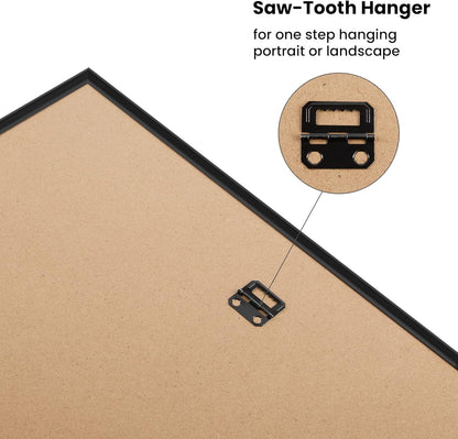 Upsimples 27x40 Inch Black Poster Frame - Scratch-Proof Picture Frames for Photo Gallery | Horizontal & Vertical Mounting (3 Pack)