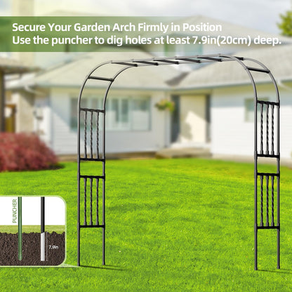 141 x98.4 in Square Tube Garden Arbor Trellis,Unique Design Extra Large Wide Metal Arch for Climbing Plants Outdoor,Wedding Arch Backdrop Stand for Garden Ceremony Party