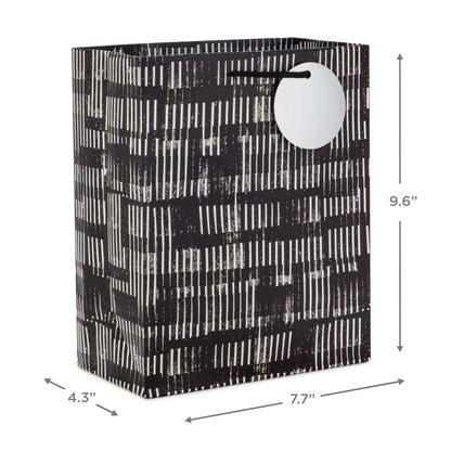 Hallmark Assorted Black and White Gift Bags (8 Bags: 4 Medium 9", 4 Large 13") for Valentine's Day, Weddings, Graduations, Retirements, Halloween