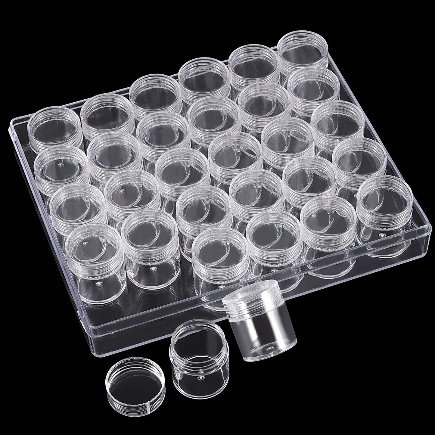 HOIGON 4 Pack 30 Grids Plastic Bead Storage Containers, Embroidery Diamond Storage Box with Lid, Diamond Painting Storage Containers for Jewelry DIY Rhinestones Sewing