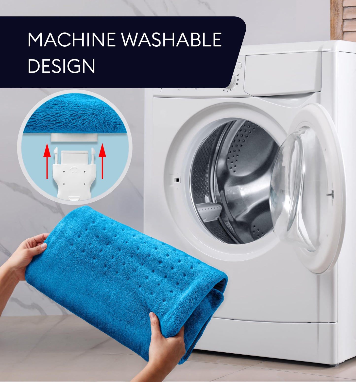 GENIANI Electric Throw - XL Electric Heating Pad for Back Pain & Cramps Relief, Birthday for Women Men Auto Shut Off, Machine Washable, Heat Pad for Neck & Shoulder, 12×24", Tabby Gray