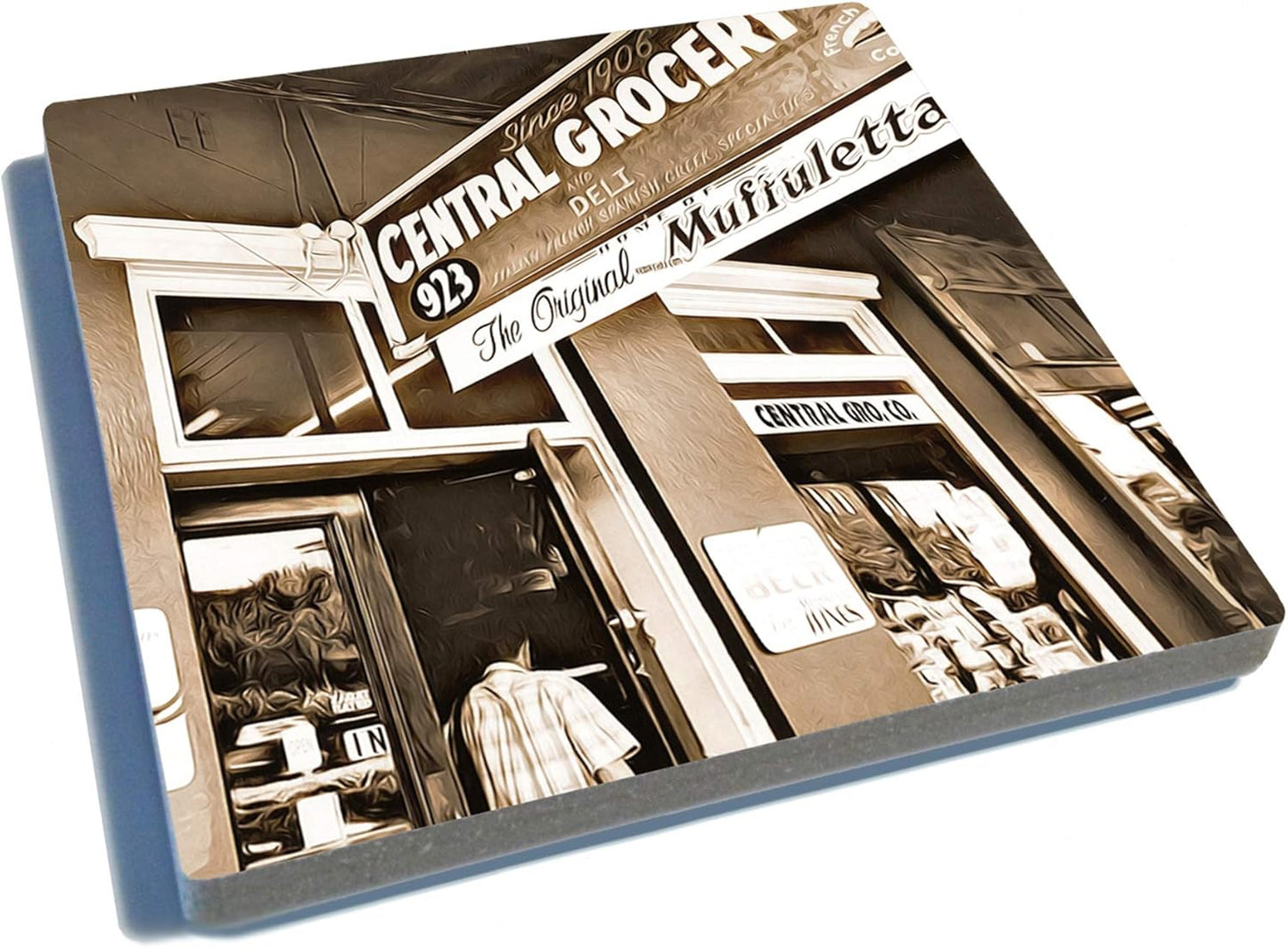 EXIT82ART - Stone Drink Coasters (Set of 4), New Orleans French Quarter, Vintage Black and White Images, Tumbled Stone,