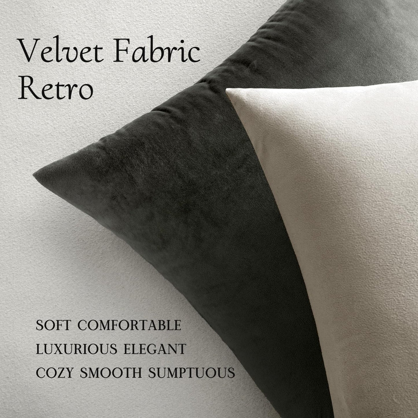 MIULEE Pack of 2 Soft Solid Decorative Square Throw Pillow Covers, Christmas Cushion Case for Couch, 16x16 Inch