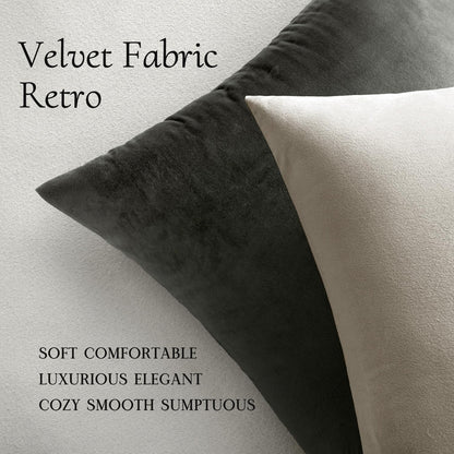 MIULEE Pack of 2 Soft Solid Decorative Square Throw Pillow Covers, Christmas Cushion Case for Couch, 16x16 Inch