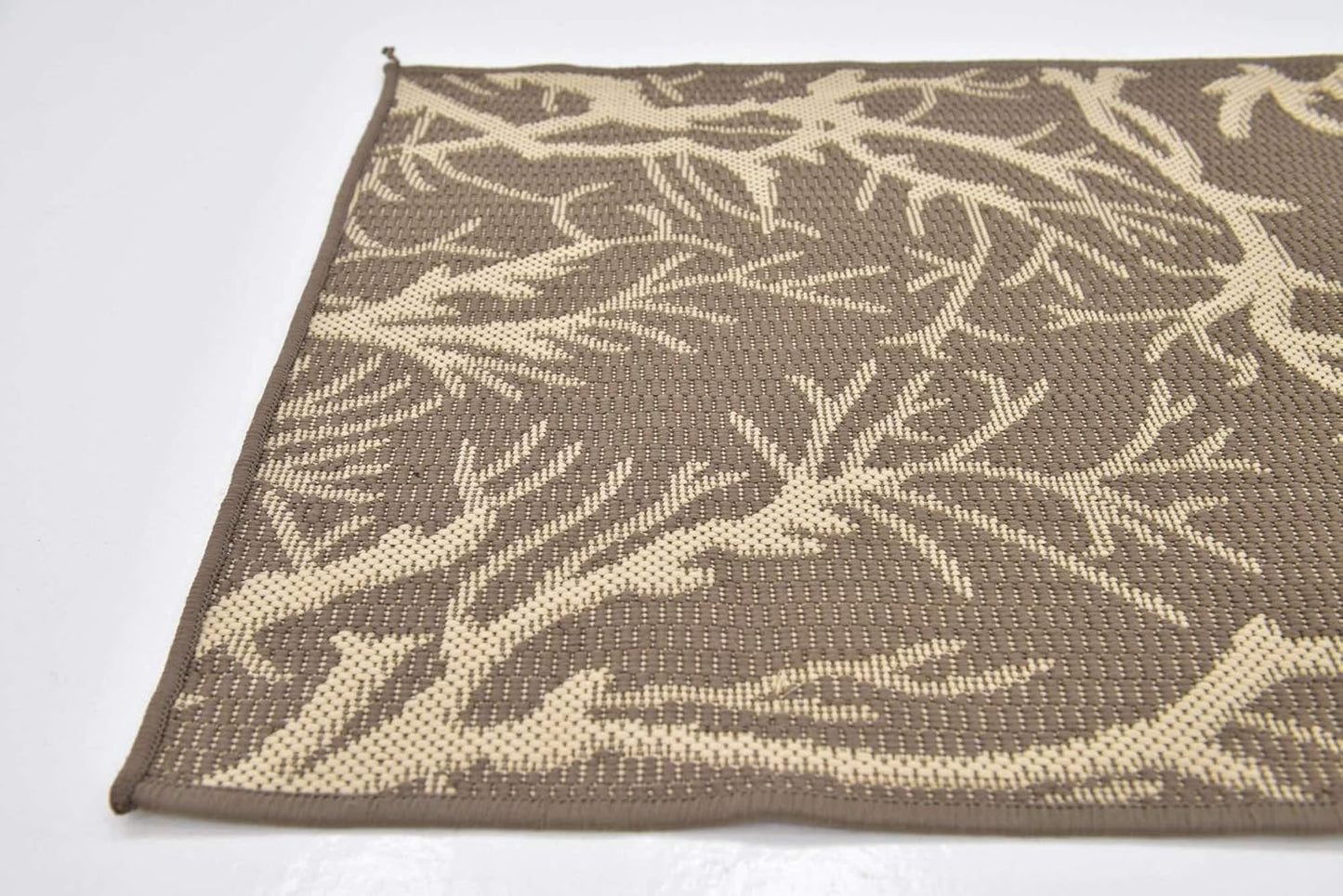 Unique Loom Outdoor Botanical Collection Area Rug - Brown/Beige Branch (2' x 3' 1" Rectangle)