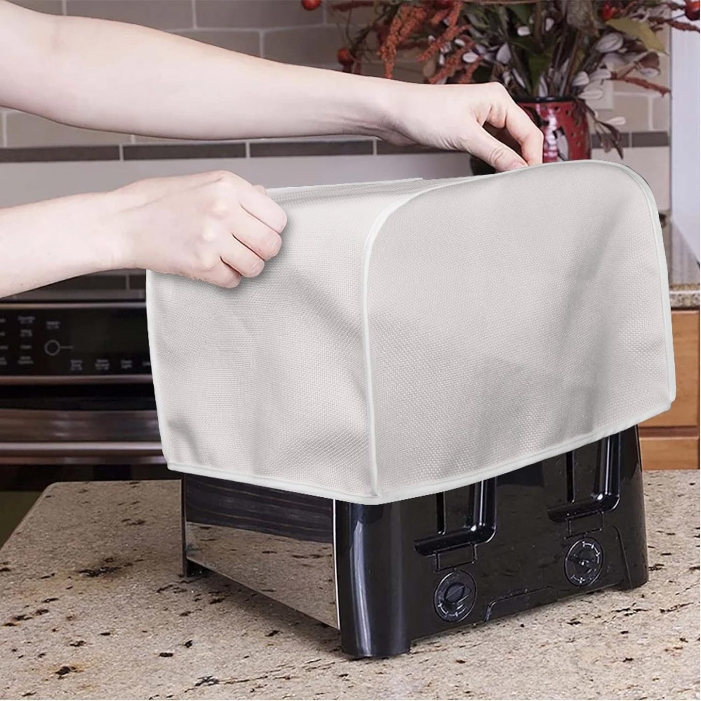 Yellow Toaster Dust Cover, Universal Storage Bag for 2 Slice Bread Toaster, Small Appliance Cover