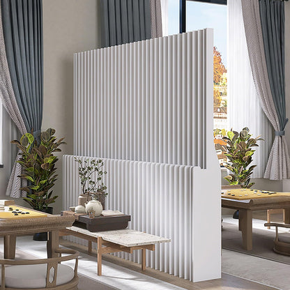 Adjustable Portable Room Divider Screen - Foldable Kraft Paper Partition in White, Multiple, H160xL300cm - Ideal for Privacy and Space Management