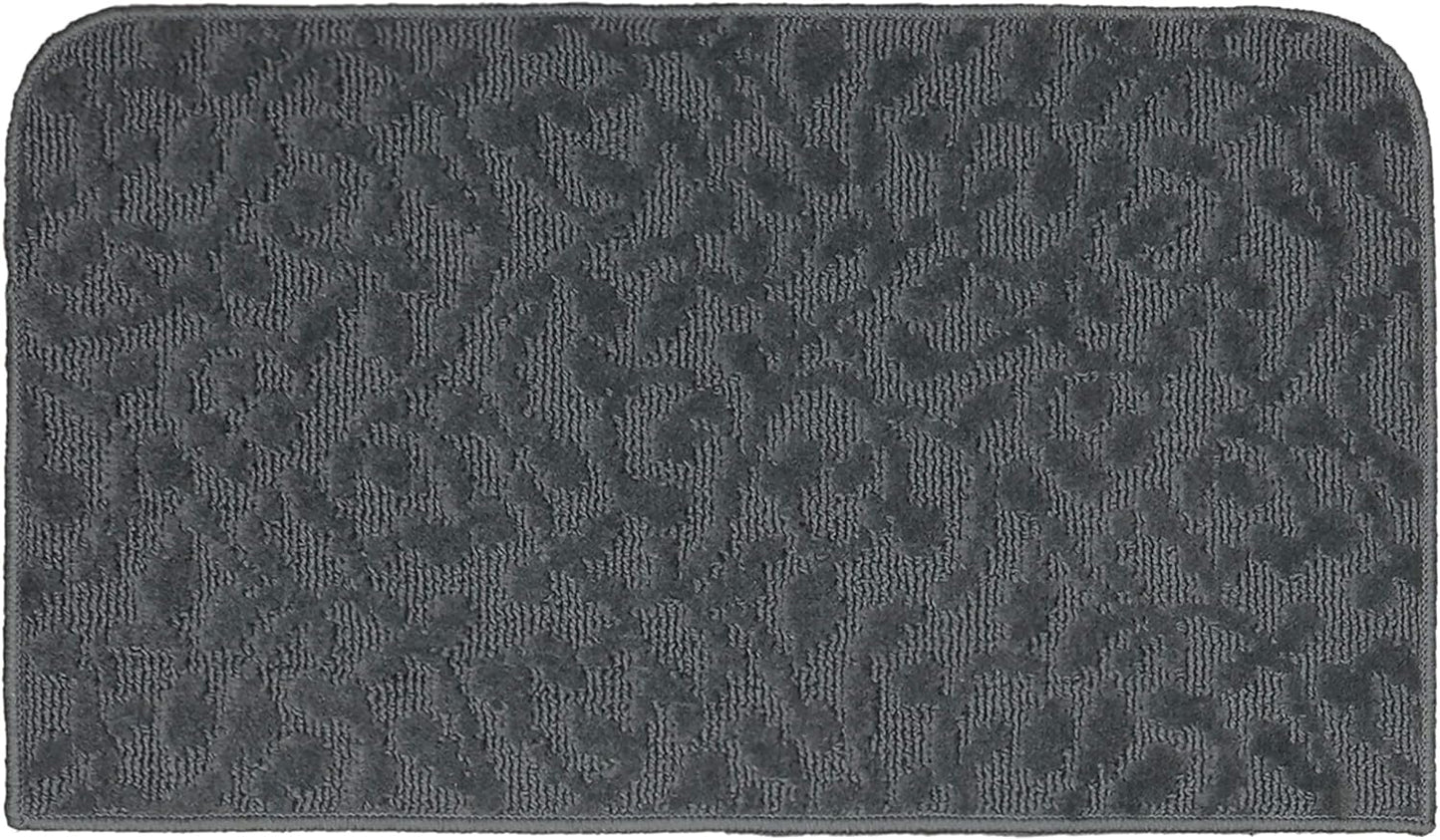 Garland Rug Ivy 18 in X 30 in Cinder Gray Area Rug - Soft, Durable Geometric Solid Color Rug for High-Traffic Areas
