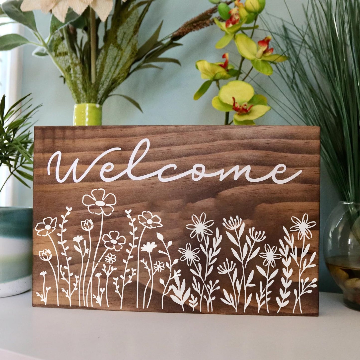 Large Flower Stencils for Walls Wildflower Stencil Reusable Floral Stencils for Painting on Wood Fence Canvas Fabrics Furniture