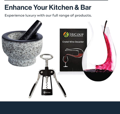 Hicoup Wine Opener - Professional Corkscrews for Wine Bottles with Foil Cutter & Cap Remover - Manual Wine Key for Home