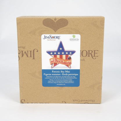 Enesco Jim Shore Heartwood Creek Patriotic Star America Miniature Figurine - Stone Resin Hand Painted Crafted Collectible Decorative USA Mini Figurines Home Decor Statue, 3.6 Inch