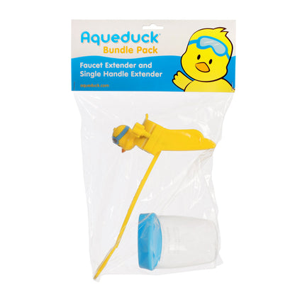 Aqueduck Faucet Handle Extender Set. Connects to Sink Handle and Faucet to Make Washing Hands Fun and Teaches Your Baby or Child Good Habits and Promote Independence to Them.