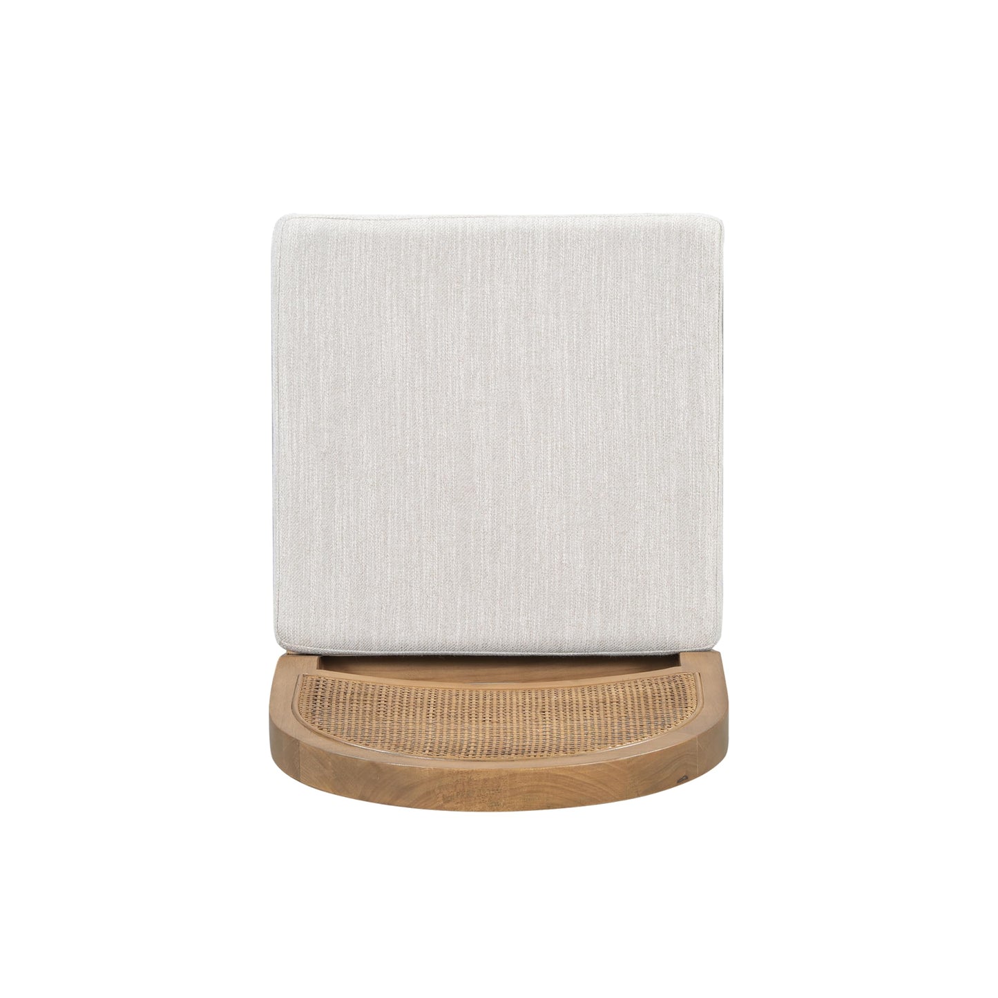 Merax Upholstered Bar Stool Set of 2, 24.5" Counter Height, Solid Wood Frame, Natural Rattan Woven Back, High Chair for Kitchen Island and Bar Tables, Brown and Gray
