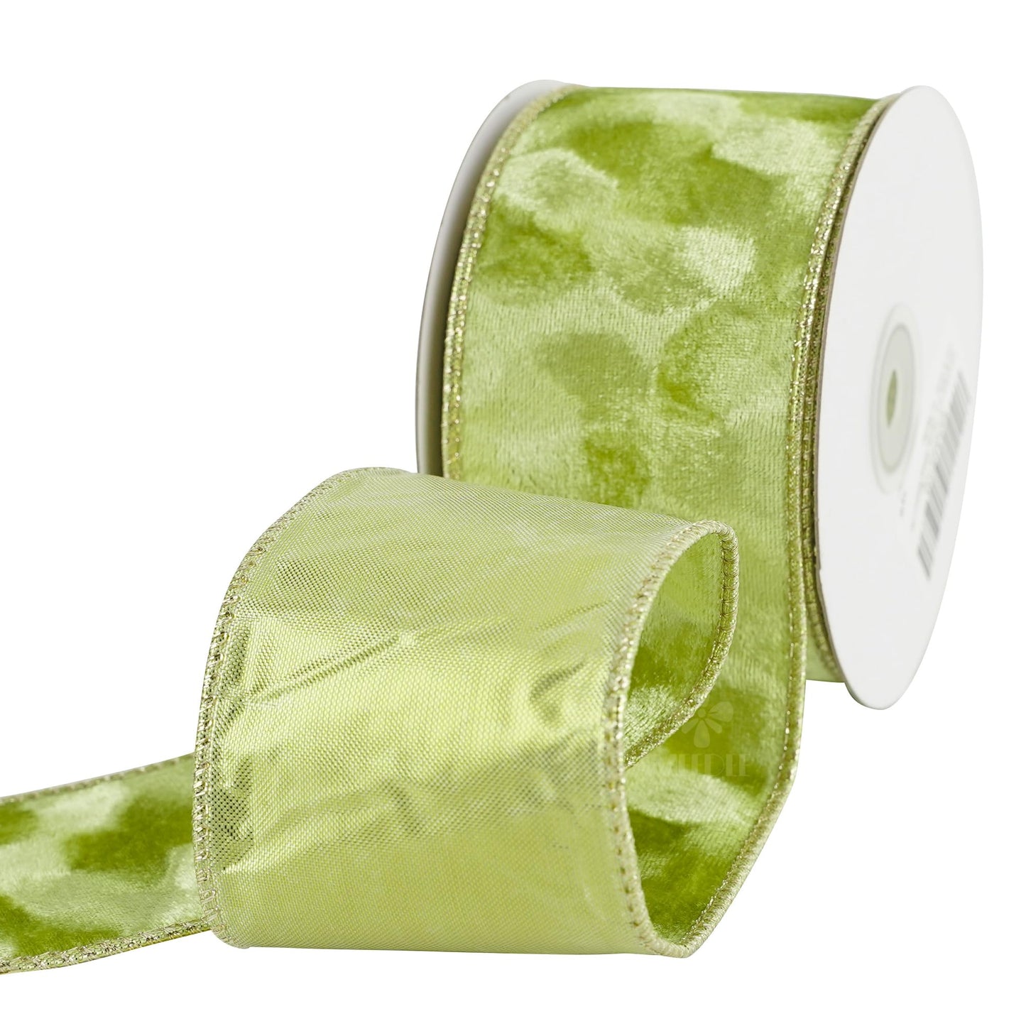 MEEDEE 2.5 inch Moss Green and Gold Velvet Ribbon 10 Yards Roll Two Tone Thick Wired Ribbon for Christmas Tree, Gift Wrapping, Velvet Bow, Wreaths, Crafts Supply, Seasonal Decorations