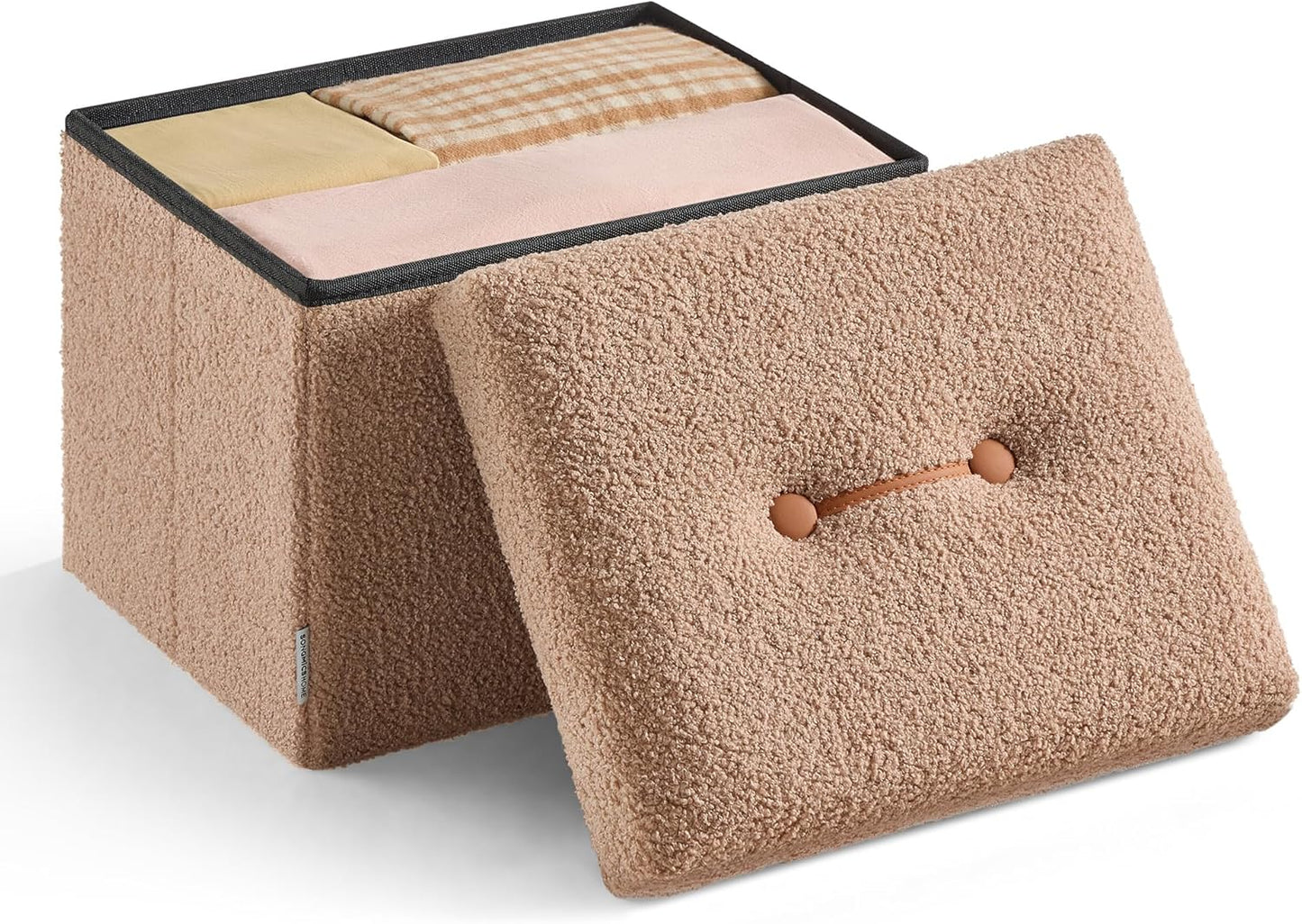 12.2 16.1 12.2 Inches, 286 lb, ULSF094K01 SONGMICS Small Folding Storage Ottoman, Foot Rest Stool, x x Ottoman