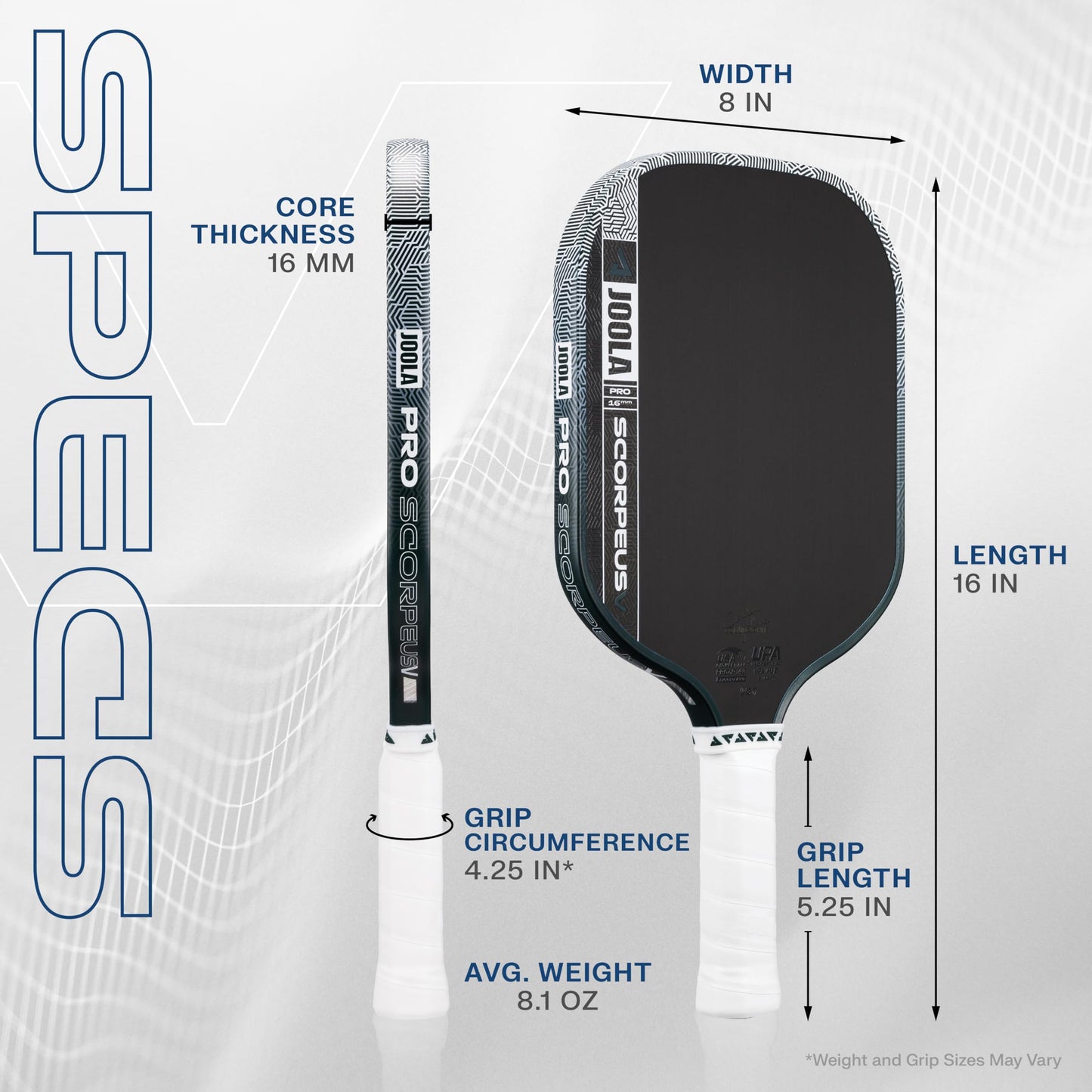 JOOLA Pro V Pickleball Paddle - 14mm/16mm - Raw Carbon Fiber Textured Surface - Enhanced Frame & Propulsion Core, USAPA & UPA-A Certified, NFC Chip Enabled, Premium Control & Lightweight Performance
