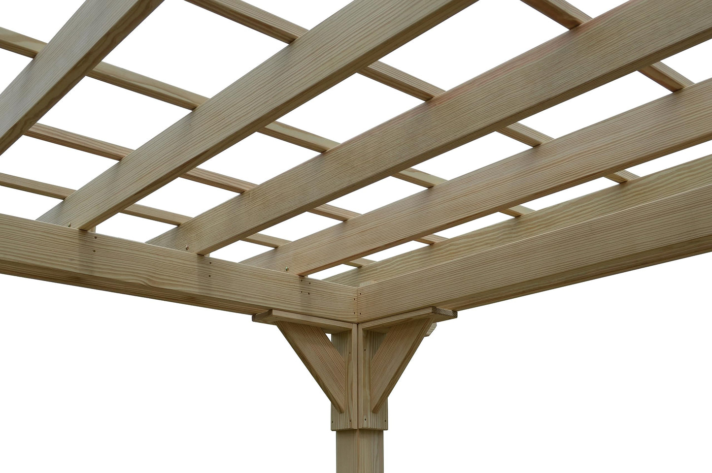 Amish-Made 8' x 8' Cedar-Stained Wood Pergola