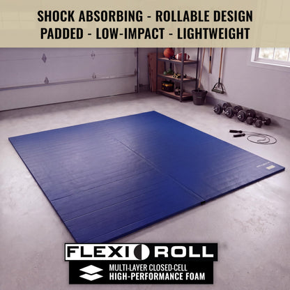 Dollamur 10’x10’x1.25” Wrestling Mat, Royal Blue, Home Workouts, Exercise