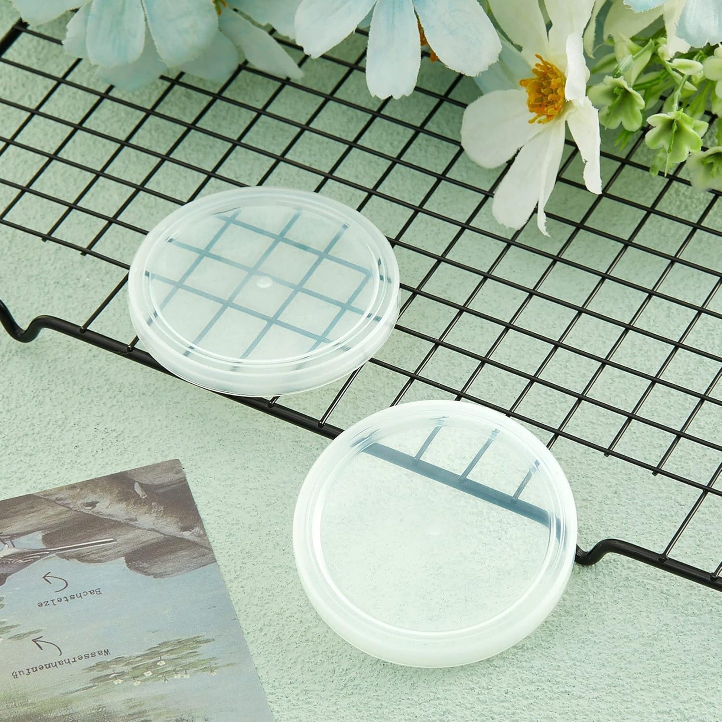 24 Tessco for you Pieces Yogurt Container Lids Clear Plastic Jar Lids Not Included Jar Replacement Compatible with Oui