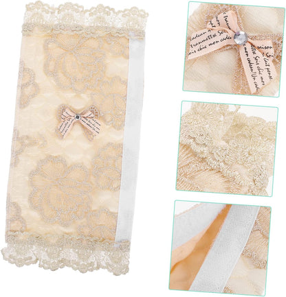 6pcs Refrigerator Handle Gloves, Lace Gloves Door Handle Covers for Appliances, Kitchen Appliance Cover, Beige Fabric