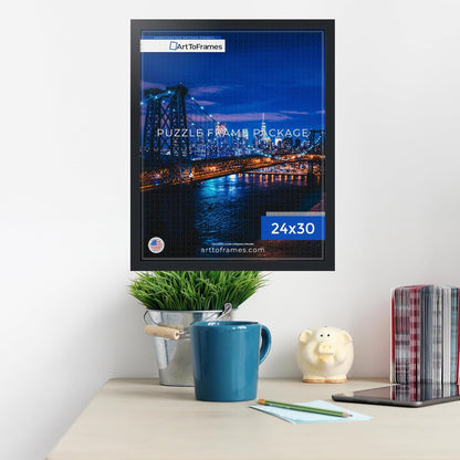 24x30 INCH/61x76.2 CM 1000 1.25 Inch (PuzzleFRBW26079-24x30) ArtToFrames Black Frame for Piece Puzzles.This Custom MDF