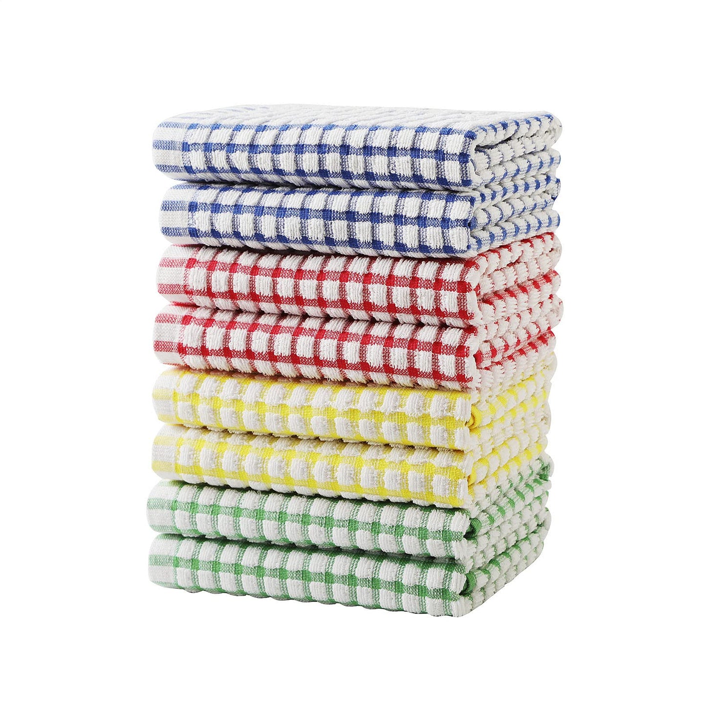 Oeleky Dish Towels for Kitchen 15x26 Inches, Pack of 8 Cotton Kitchen Towels for Drying Dishes (Multi, 15x26 inches)