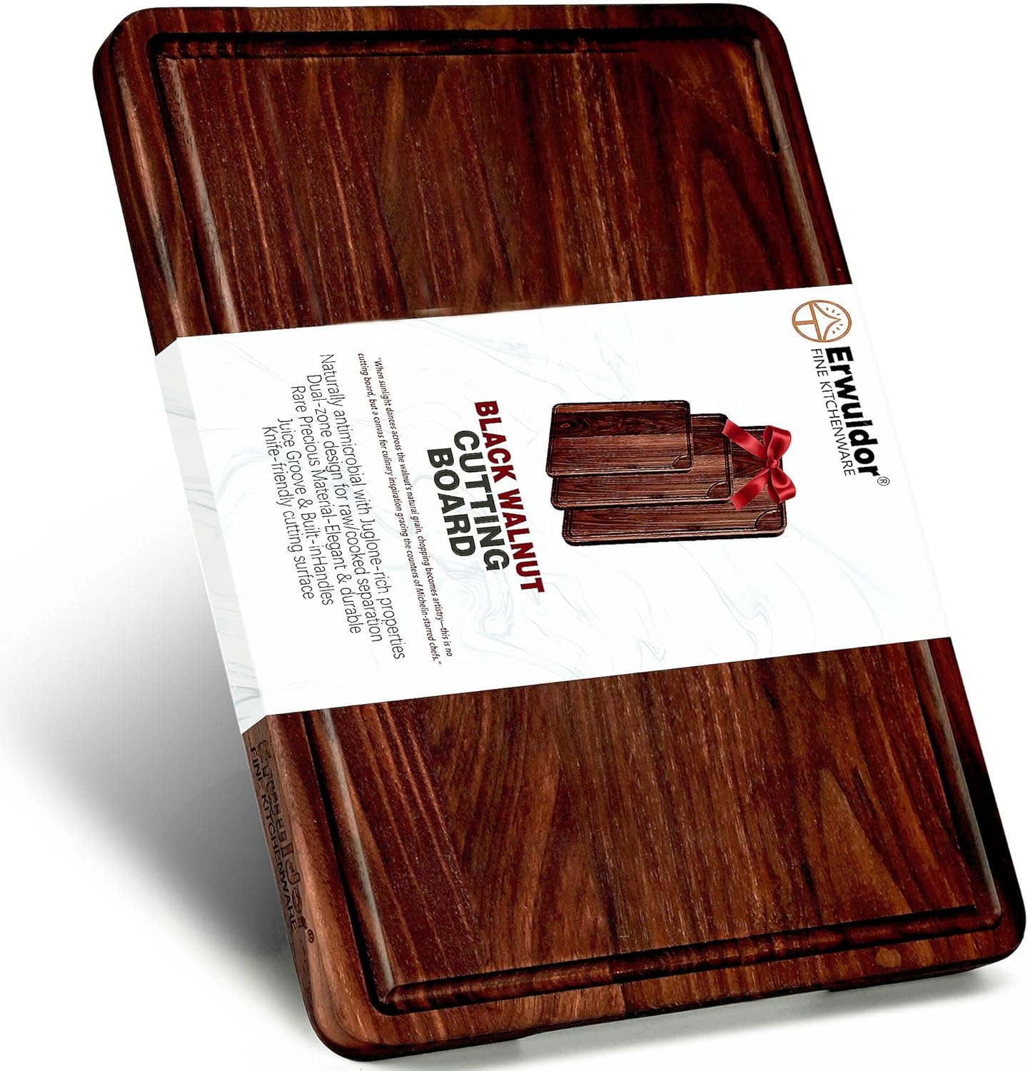 12x8"Butcher Black Walnut Cutting Board-Small block-with Juice Groove.Reversible Walnut cutting boards